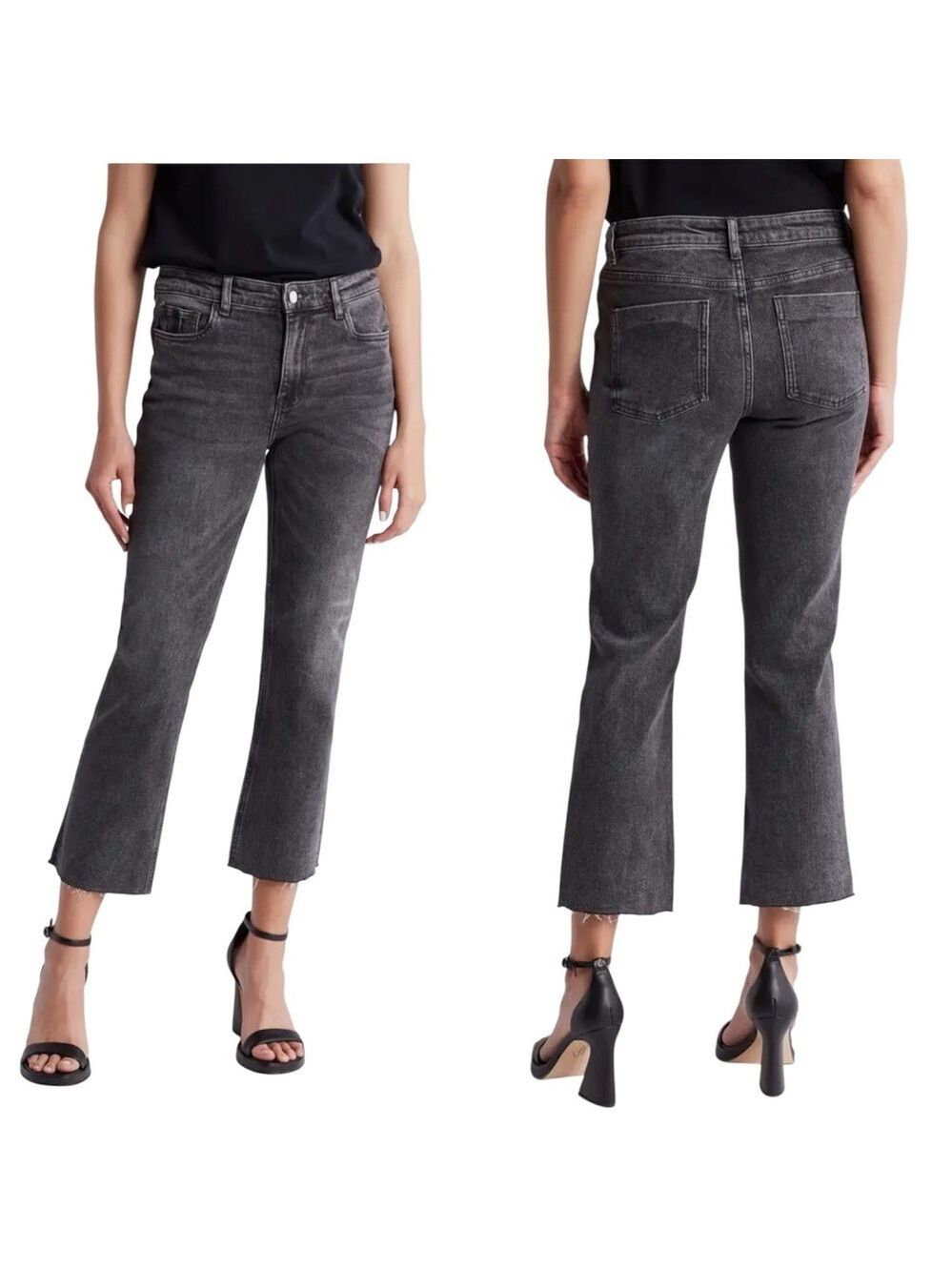 Oat New York Kick Flare Jeans 8/29 Straight Cropped Fringed Mid-Rise ModernCore